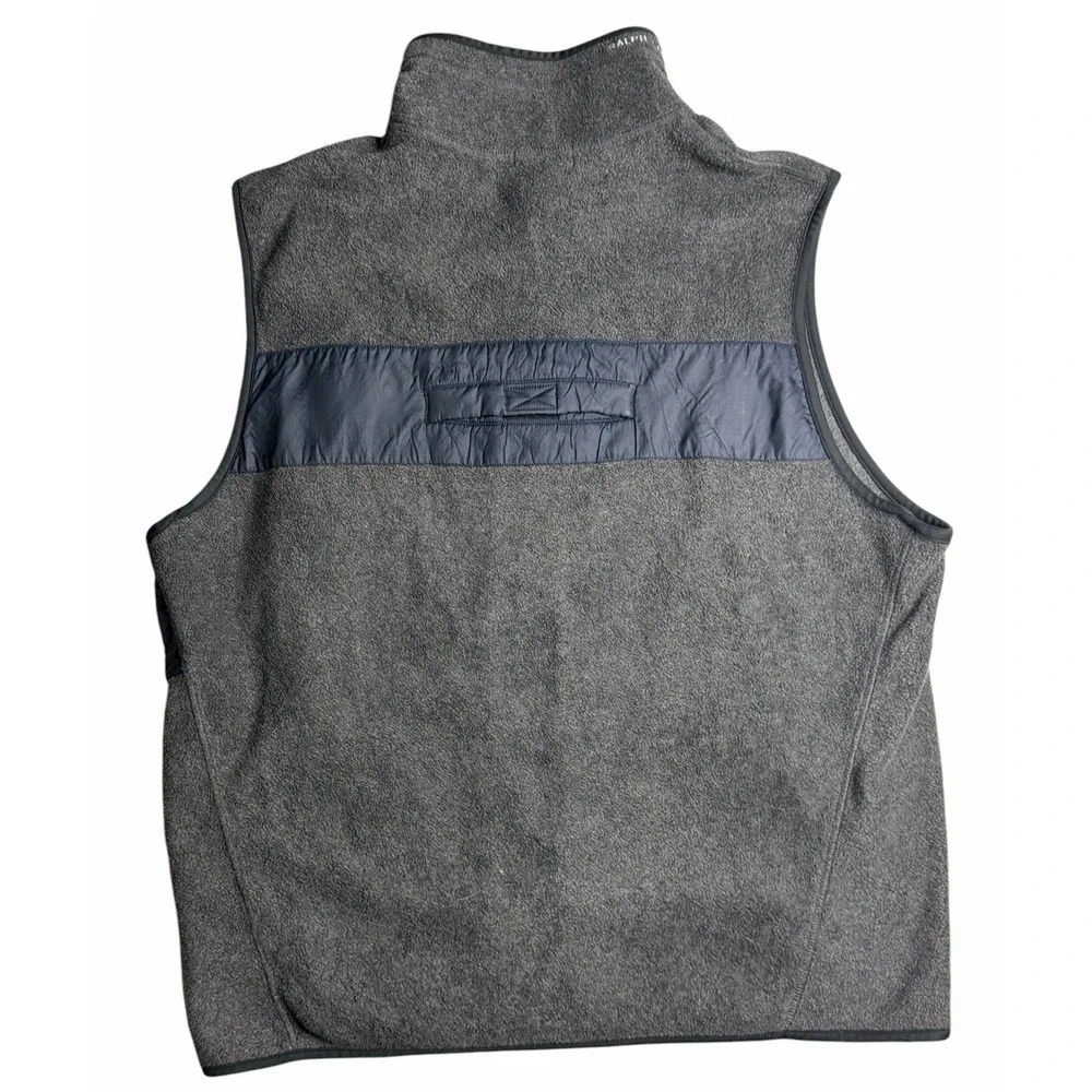 Vintage‎ Polo Jeans Co Ralph Lauren Fleece Vest Gray Full Zip Men's Large 90s